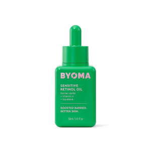 BYOMA Sensitive Retinol Facial Oil 30ml, Barrier‑Boosting Gentle Anti-Aging Retinol Oil with Vitamin A & Squalane for Delicate Sensitive Skin